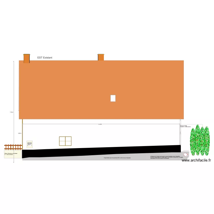 Meaulne Façade Est. Plan de Meaulne Façade Est. Plan de