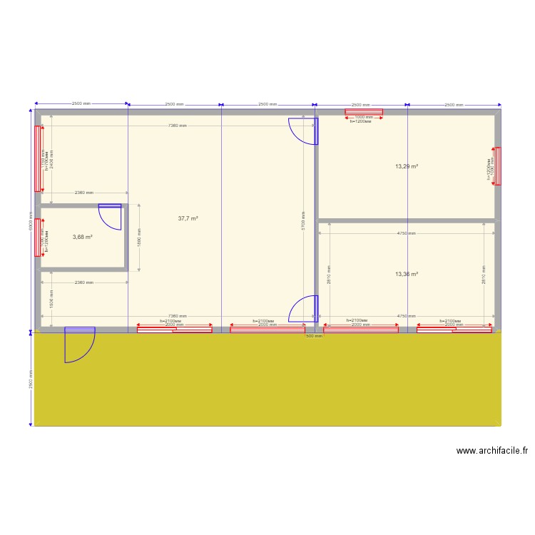 Yakovlevo. Plan de 5 pièces et 97 m2