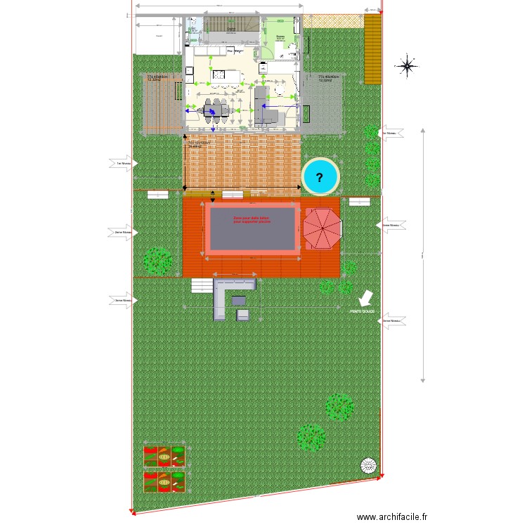 Les Replans. Plan de 18 pièces et 277 m2