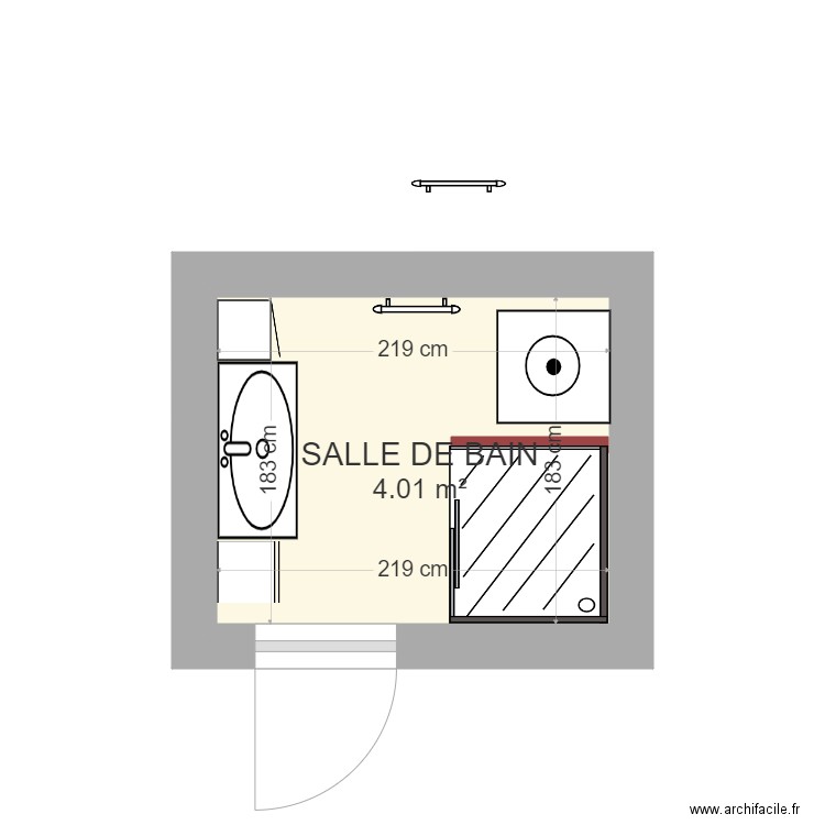 SALLE DE BAIN. Plan de 0 pièce et 0 m2