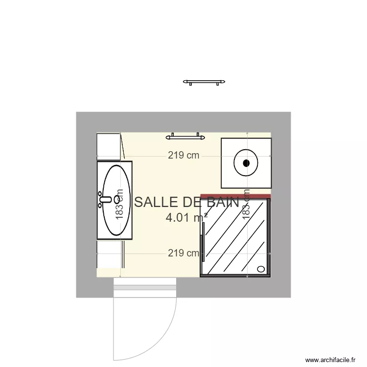 SALLE DE BAIN. Plan de 