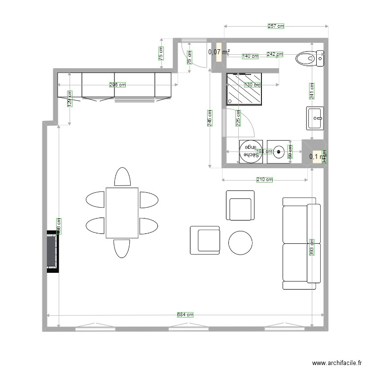 LE BARAYO. Plan de 2 pièces et 0 m2