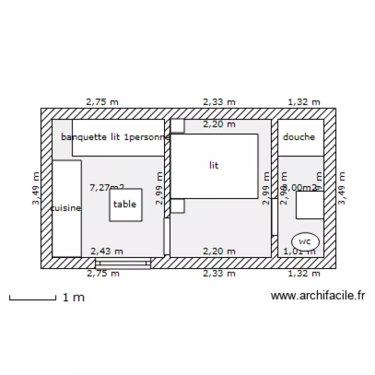 bungalow 3. Plan de 
