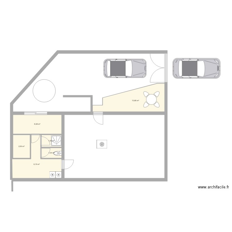 Plan Amenagement garage et jacuzzi. Plan de 0 pièce et 0 m2