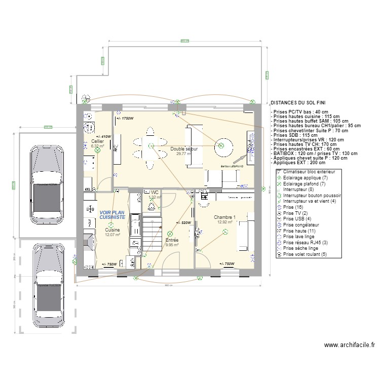 plan rdc modif. Plan de 0 pièce et 0 m2