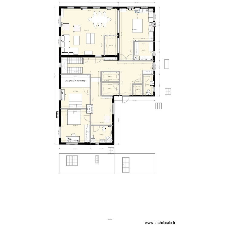 Plan Upirvichi 5 - presque fini-kotel 1,10. Plan de 12 pièces et 176 m2