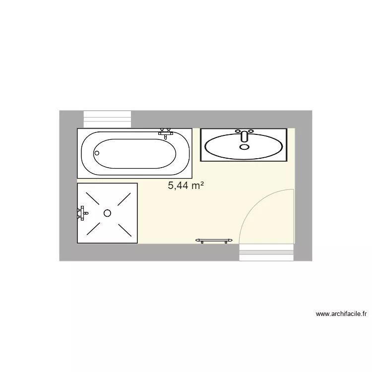 Salle de Bain. Plan de 