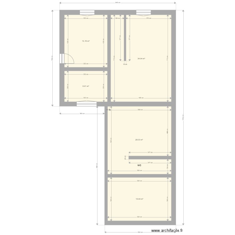 tibo lapugnoy existant. Plan de 0 pièce et 0 m2