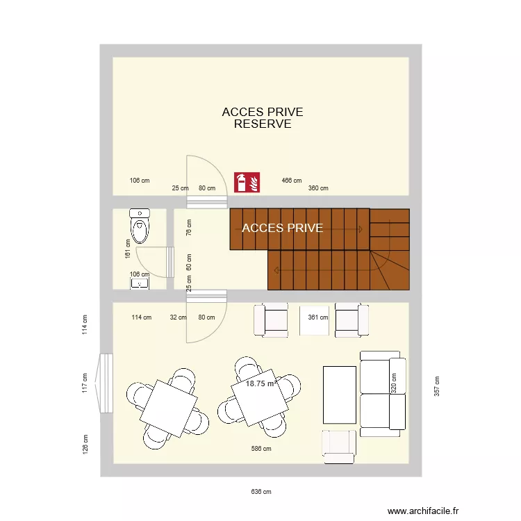 1ER ETAGE LA TONNELLE AVANT TRAVAUX. Plan de 1ER ETAGE LA TONNELLE AVANT TRAVAUX. Plan de