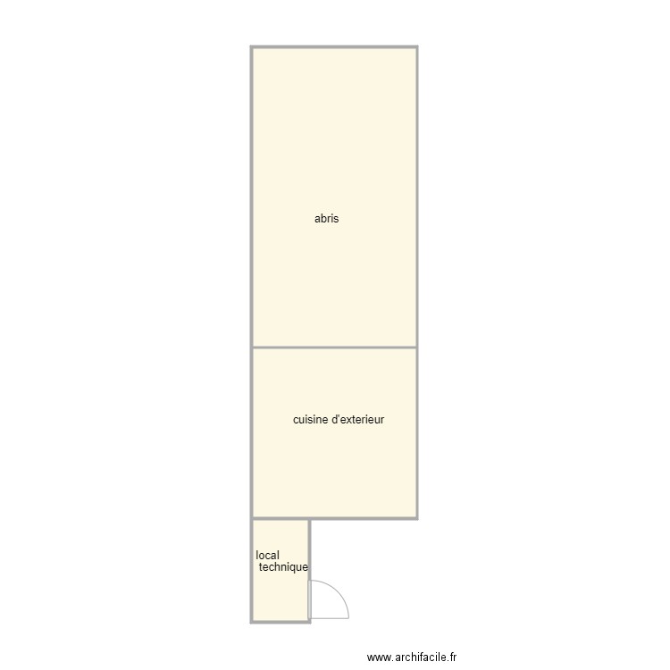 traineau 1260 am dependance. Plan de 3 pièces et 36 m2