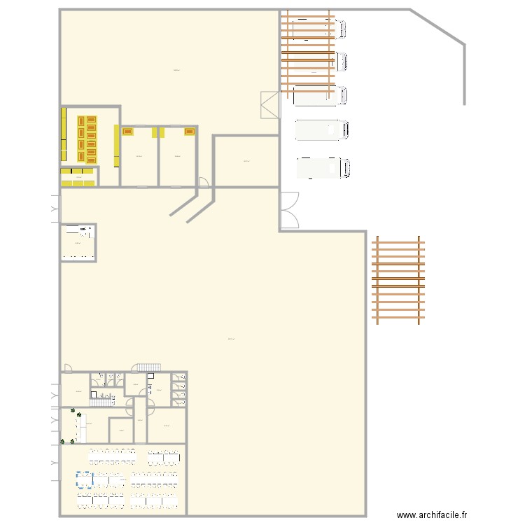 ferme. Plan de 24 pièces et 1654 m2