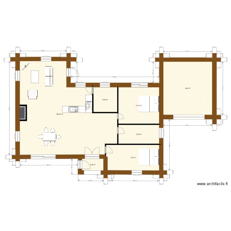 Vauquelin. Plan de 7 pièces et 133 m2