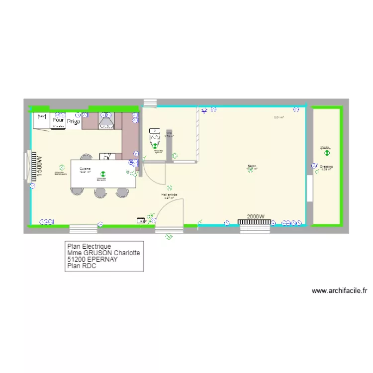 Plan GRUSON EPERNAY RDC plan 02. Plan de 
