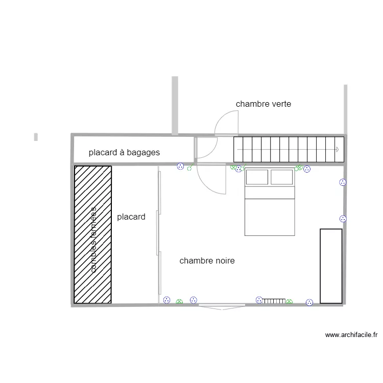 chambre noire. Plan de 
