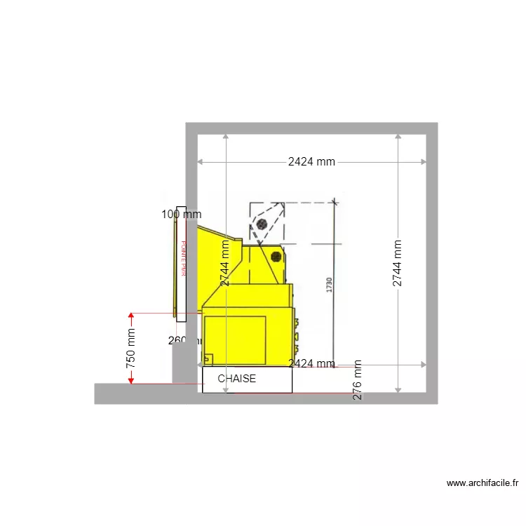 COUPE PROJET ST CHELY S87. Plan de 