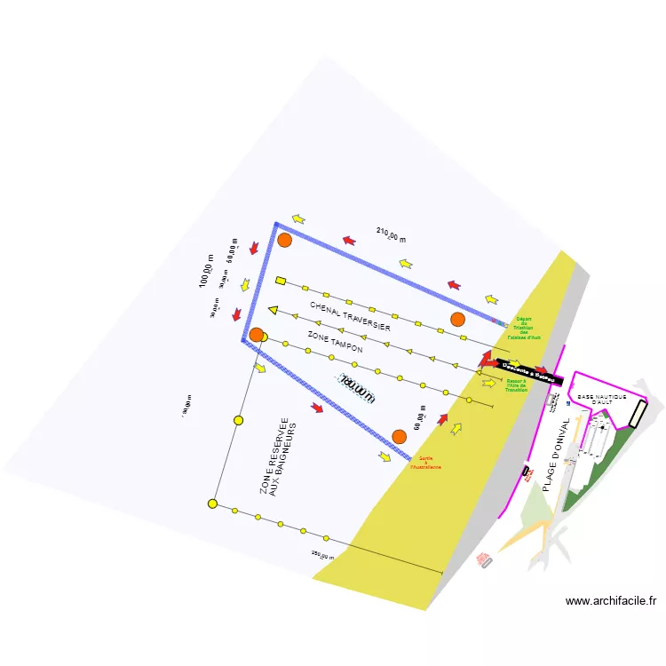 Natation - CrossTriathlon Ault - 2023. Plan de 