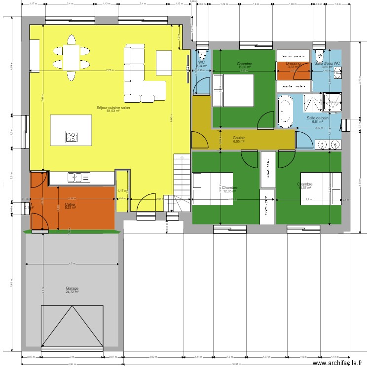 plan maison nouveau terrain. Plan de 13 pièces et 157 m2