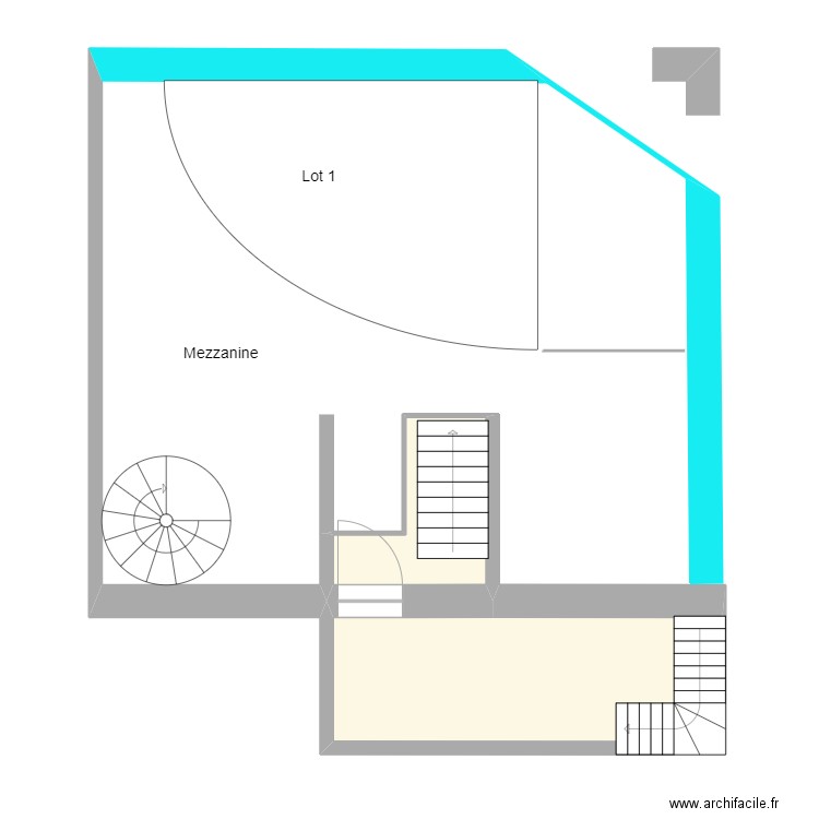 domic sous-sol. Plan de 2 pièces et 16 m2