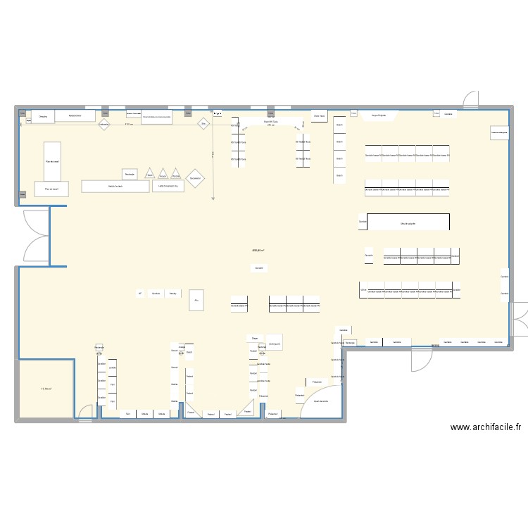 Socomenal. Plan de 2 pièces et 480 m2