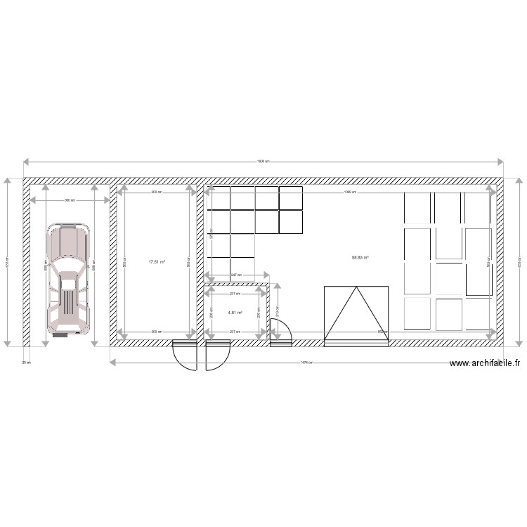 garage. Plan de 0 pièce et 0 m2