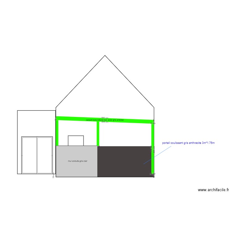 facade droite portail. Plan de 0 pièce et 0 m2