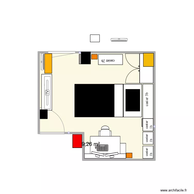 chbr2. Plan de 1  et 9 m²