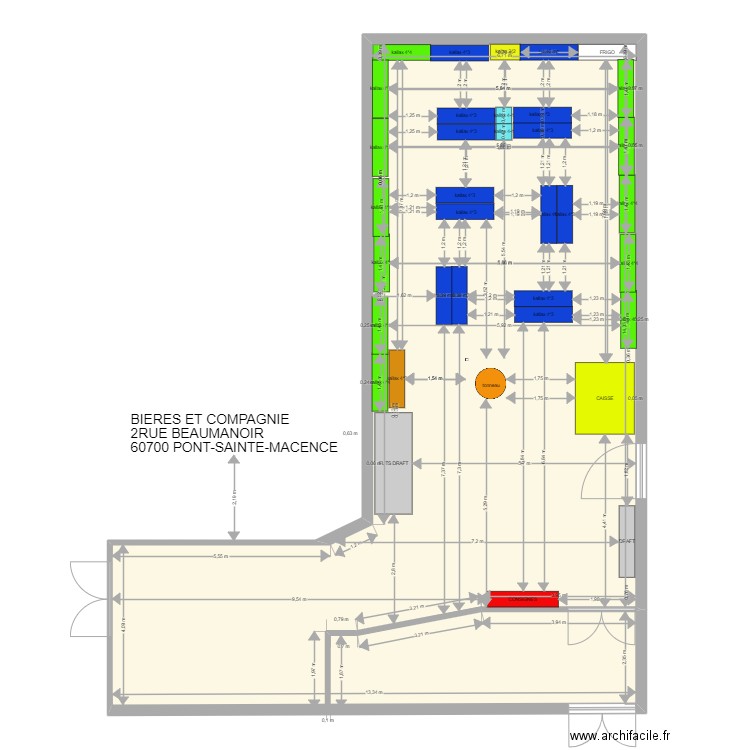 BIERES ET COMPAGNIE. Plan de 1 pièce et 139 m2