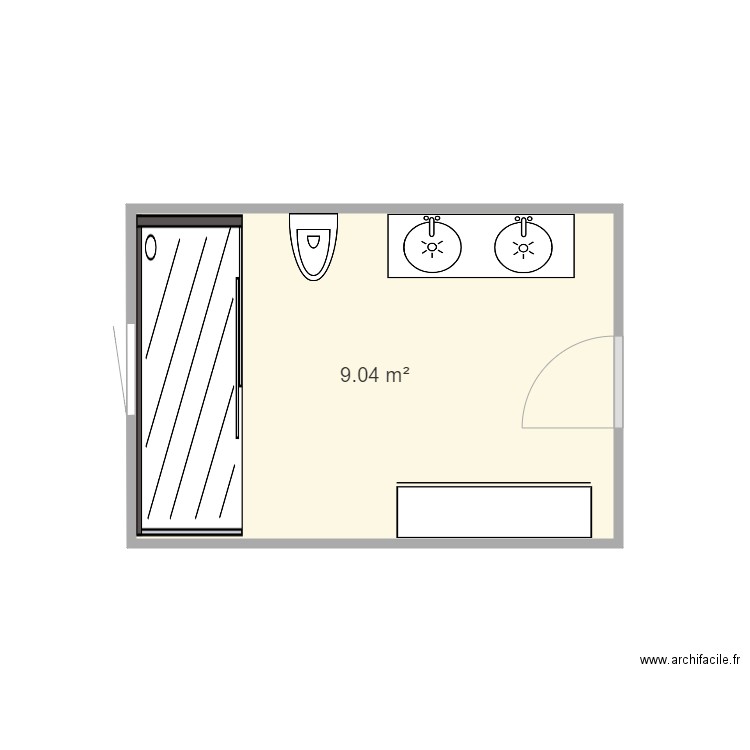 bain. Plan de 0 pièce et 0 m2