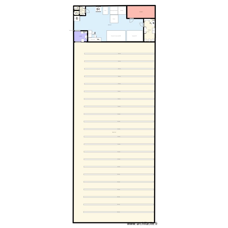 Atrium. Plan de 8 pièces et 600 m2
