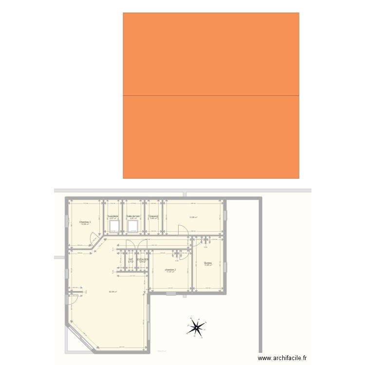 plan maison rozier sous sol  2eme option. Plan de 13 pièces et 995 m2