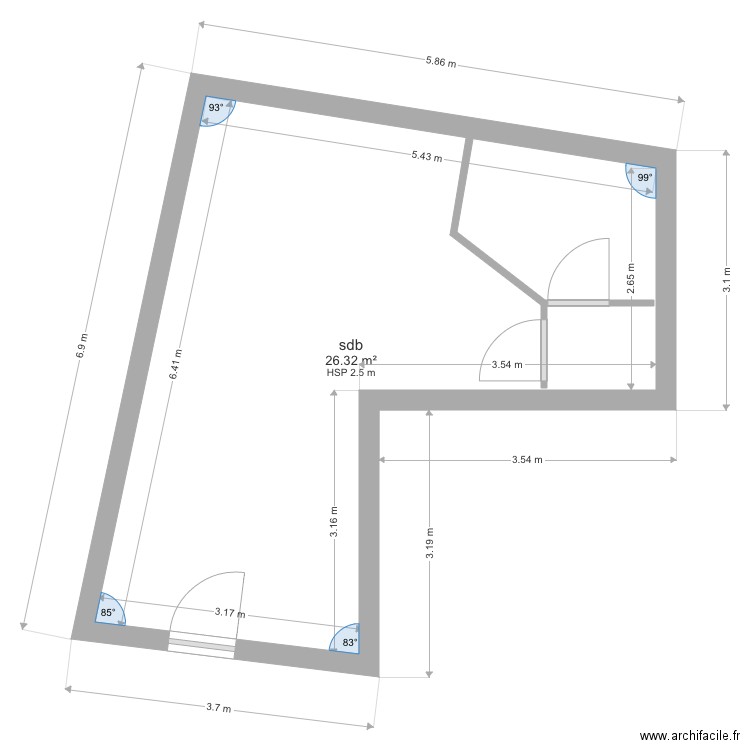 plan chambre philippe modifiée. Plan de 0 pièce et 0 m2