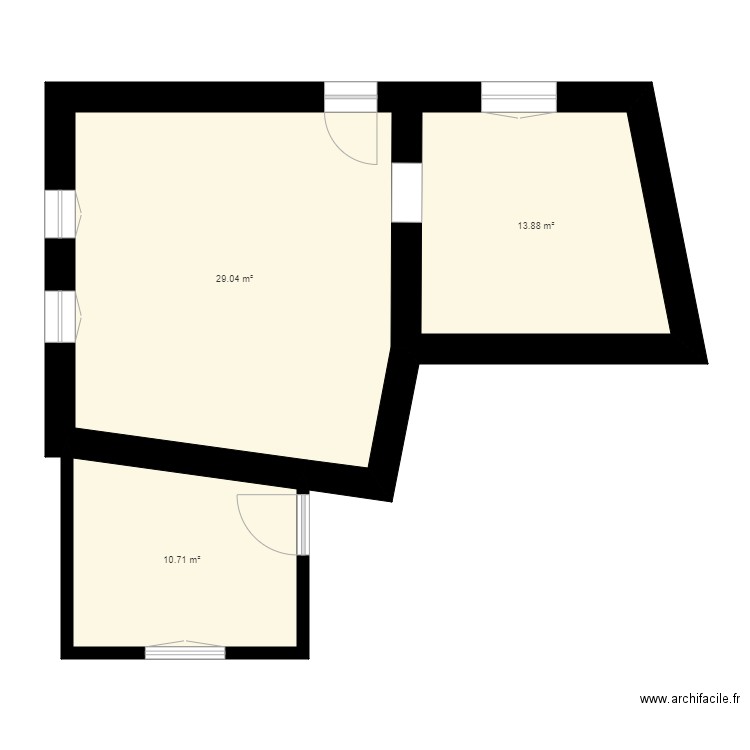 maison pierre Haber. Plan de 3 pièces et 54 m2