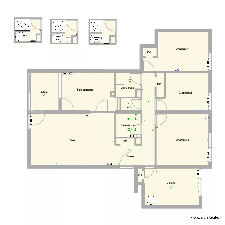Plan Champs 2. Plan de 41 et 246 m² Plan Champs 2. Plan de 41 et 246 m²
