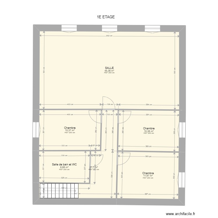 GUICHARD. Plan de 13 pièces et 192 m2