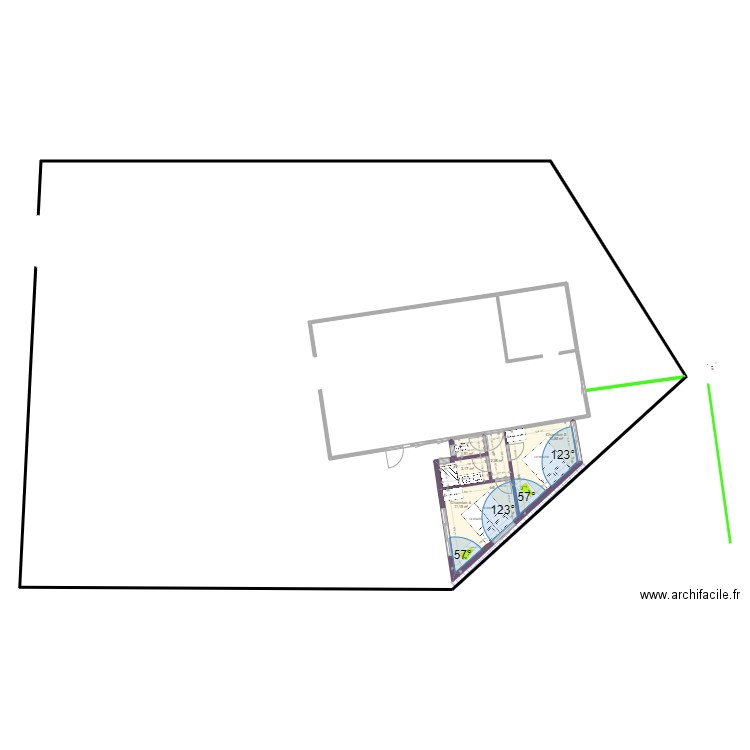 Triangle 2 Ch 29 M2 avec mur VFF. Plan de 0 pièce et 0 m2