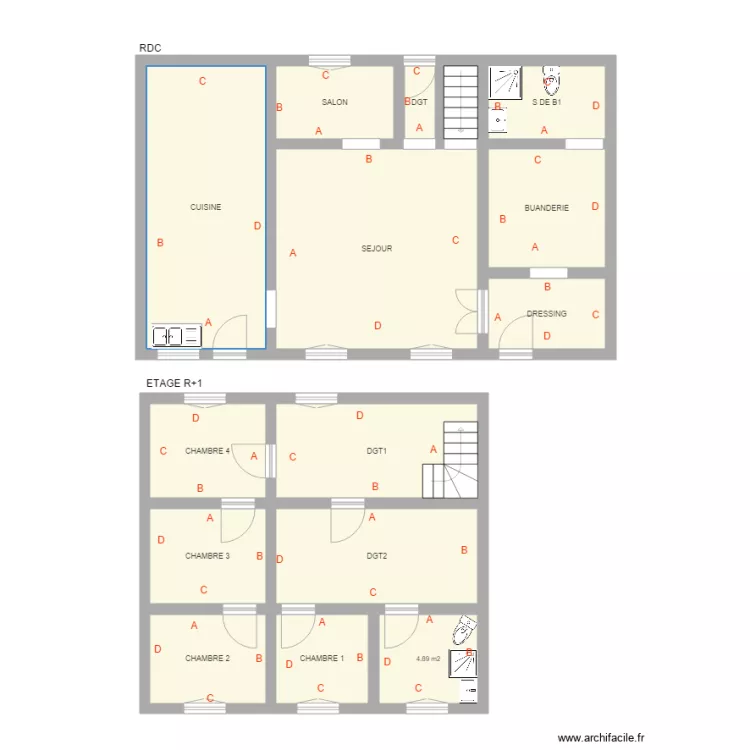 GUITARD MAISON 2. Plan de 