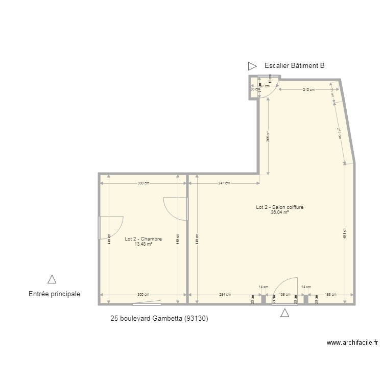 Plan initial Lot 2. Plan de 0 pièce et 0 m2