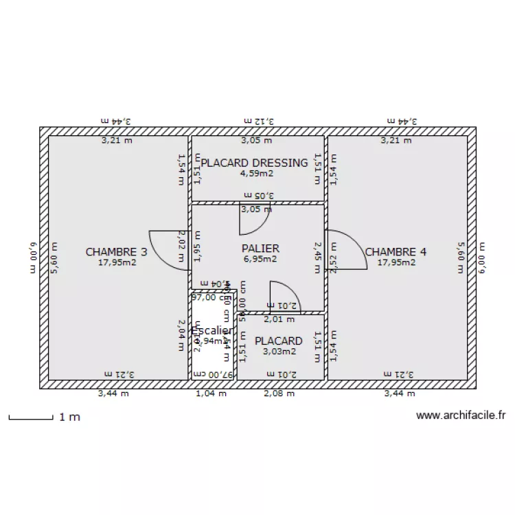 Maison Etage. Plan de 