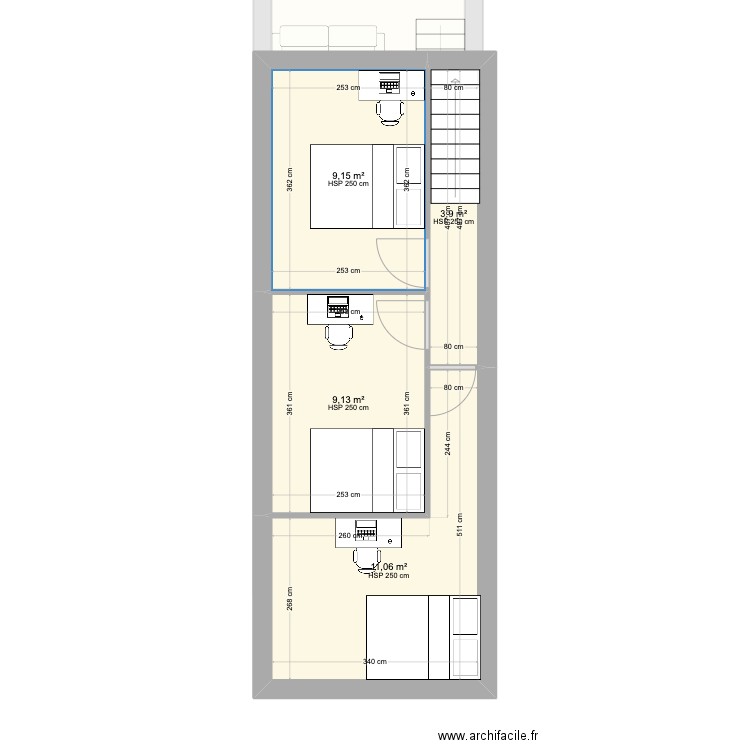 plan aménagement garage talence. Plan de 7 pièces et 65 m2