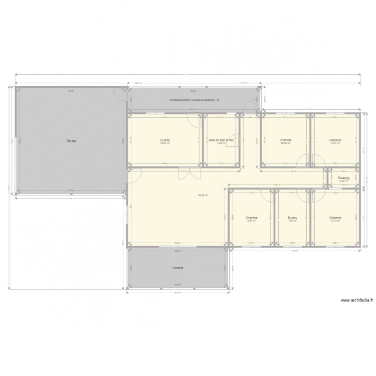 F5 Cuisine fermée Garage Toit 3 Pans. Plan de 0 pièce et 0 m2