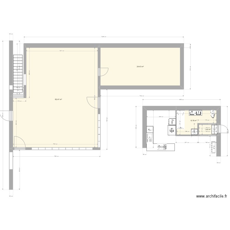 extension 4. Plan de 4 pièces et 95 m2