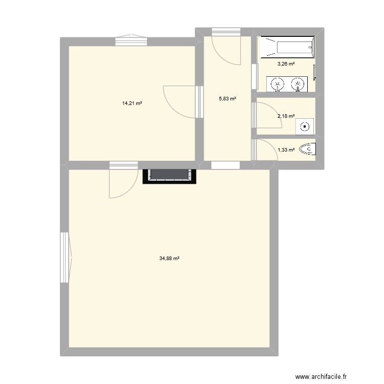 appart claudia essai salle de bain wc. Plan de 0 pièce et 0 m2