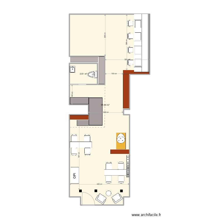 NB21 _ GVA_ Favon V3. Plan de 2 pièces et 61 m2