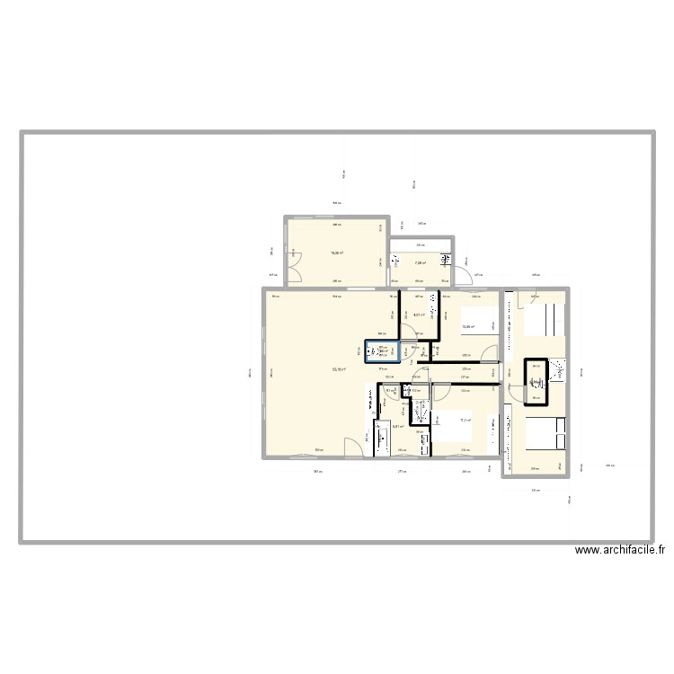 maison 2 TAM projet. Plan de 11 pièces et 144 m2