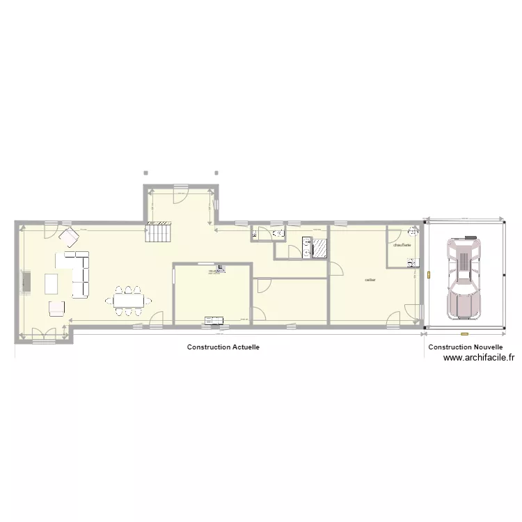 Plan des niveaux Rez de Chauss&eacute;e Projet. Plan de 