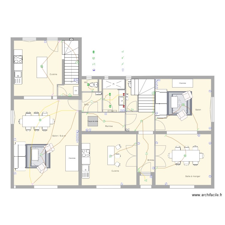 impla élec RdC. Plan de 0 pièce et 0 m2