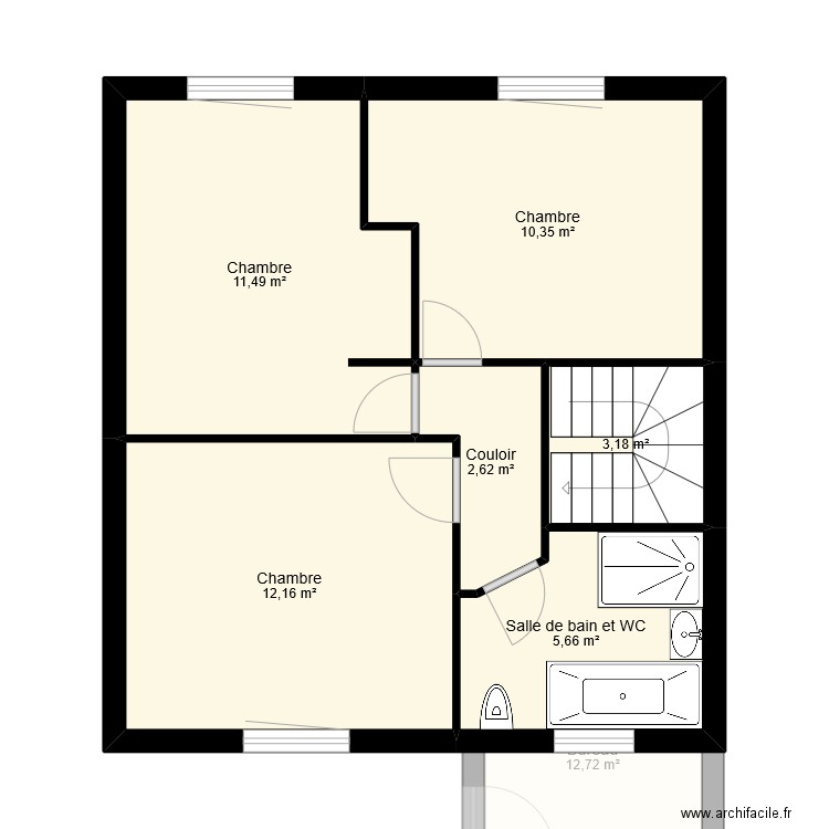 pantacchini. Plan de 10 pièces et 98 m2