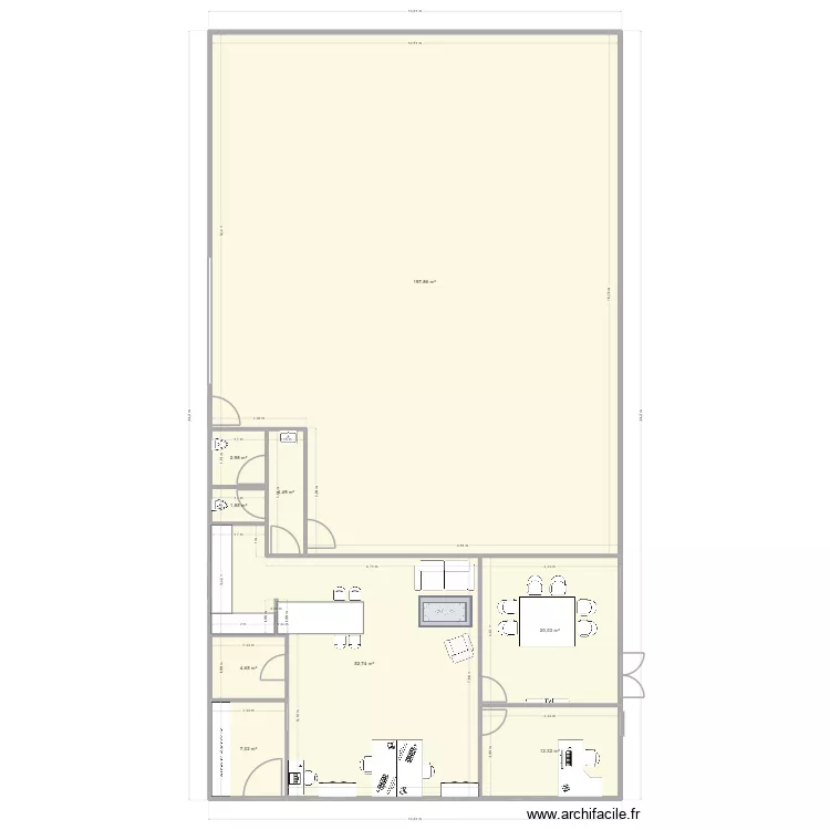 extension maison. Plan de 