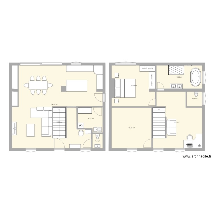 1er étage test. Plan de 0 pièce et 0 m2