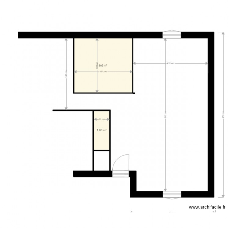 Plan Vouillemont. Plan de 2 pièces et 11 m2